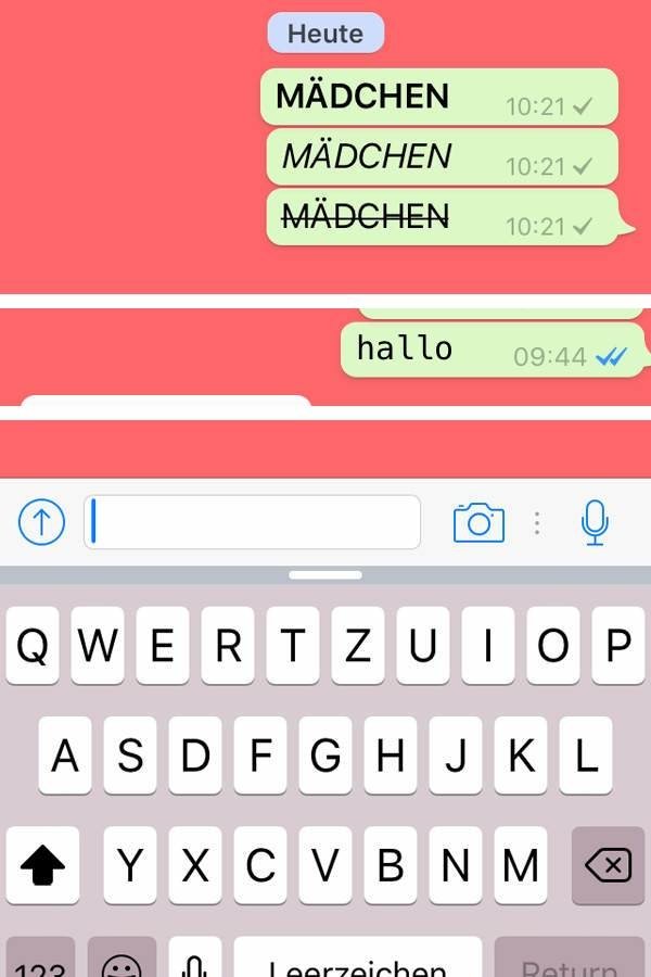 WhatsApp: Schrift ändern