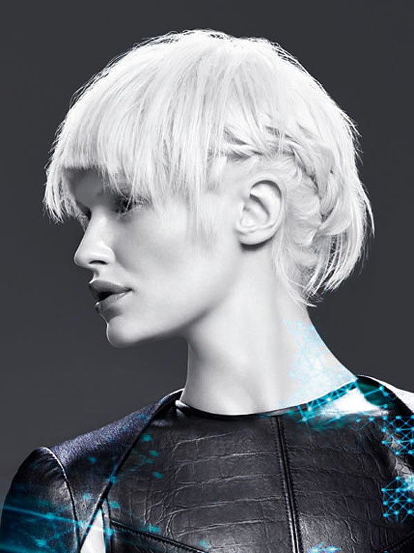 Kurzhaarfrisuren mit Seitenzöpfchen
