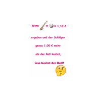 Das berühmte Schläger-Ball-Rätsel - Wie lautet die Lösung?