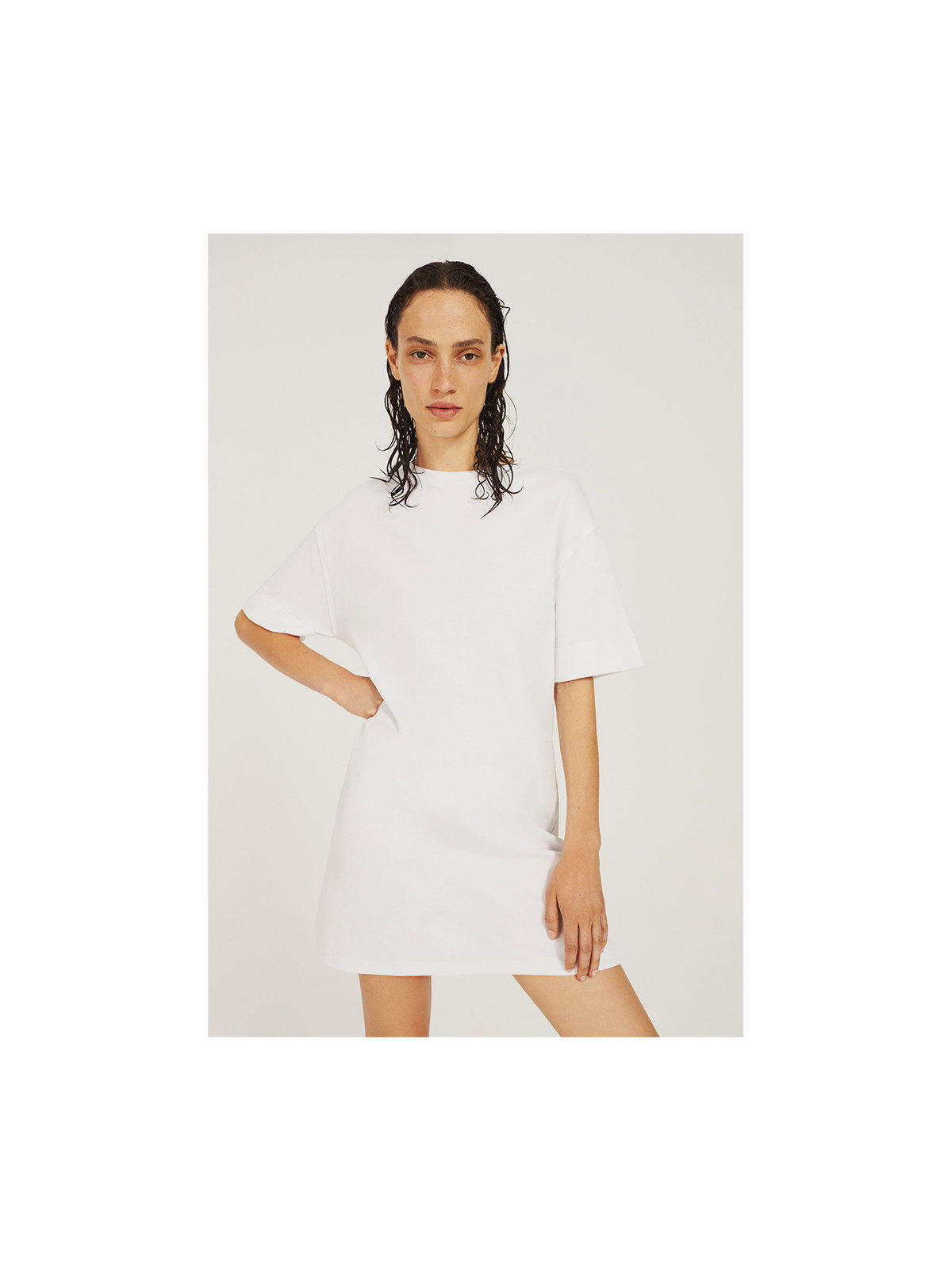 weißes T-Shirt Kleid Zara