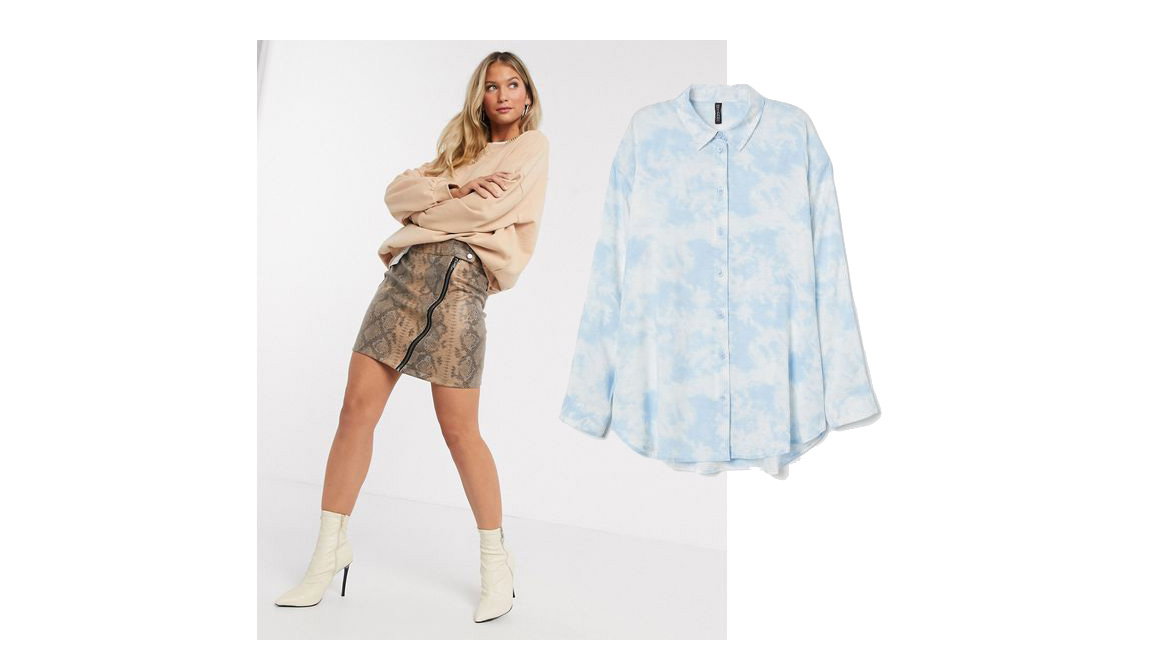Lederrock und Bluse