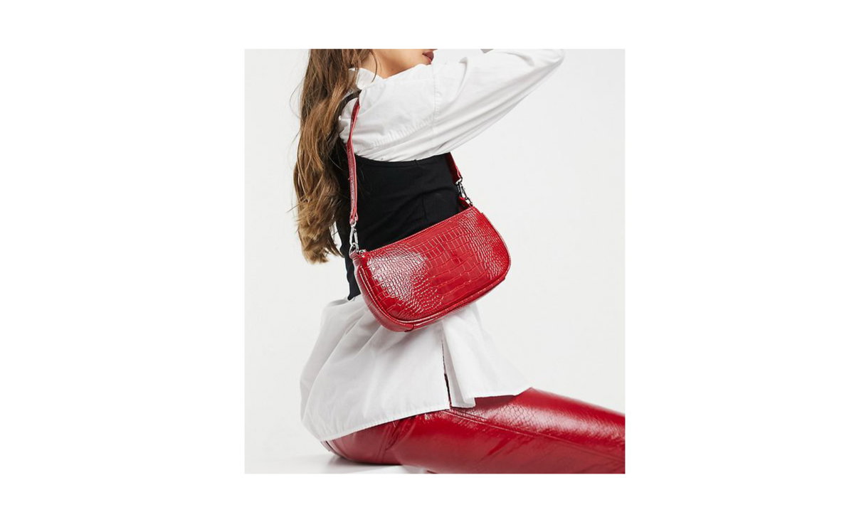 Schultertasche Kroko