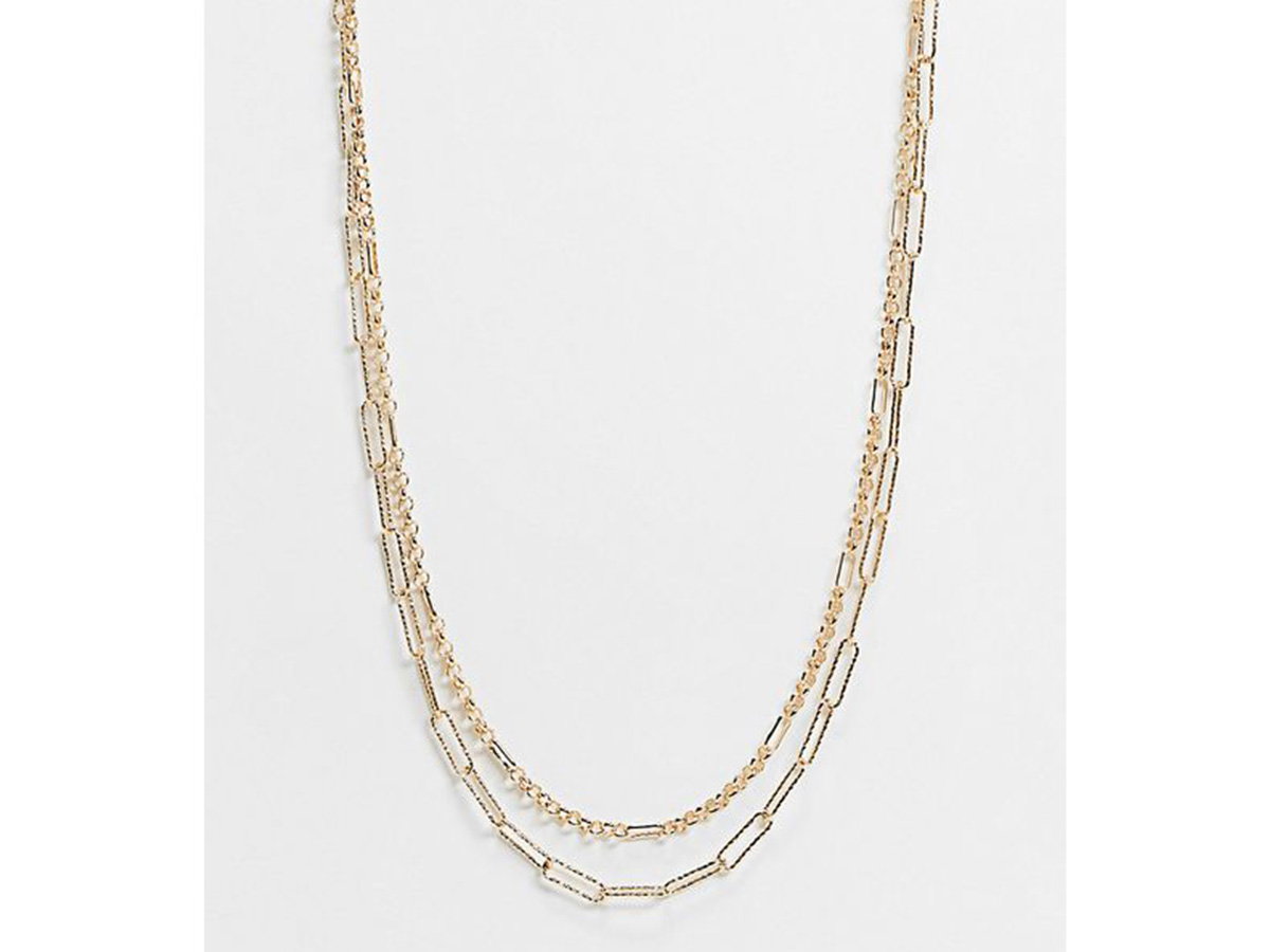 Zweireihige Kette in Gold