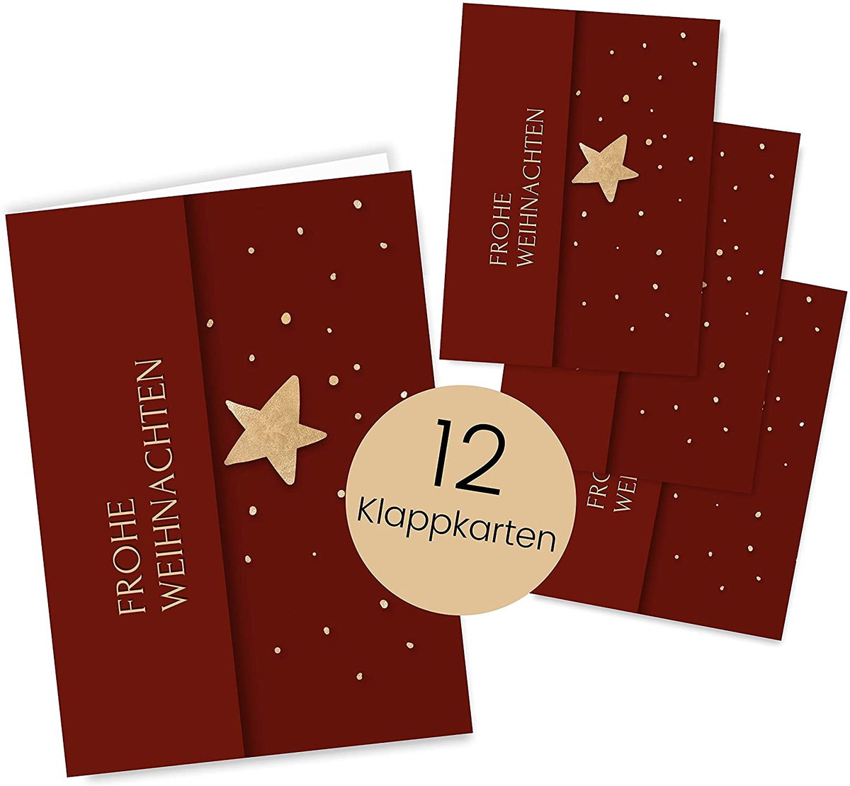 Weihnachtskarte Klappkarte rot