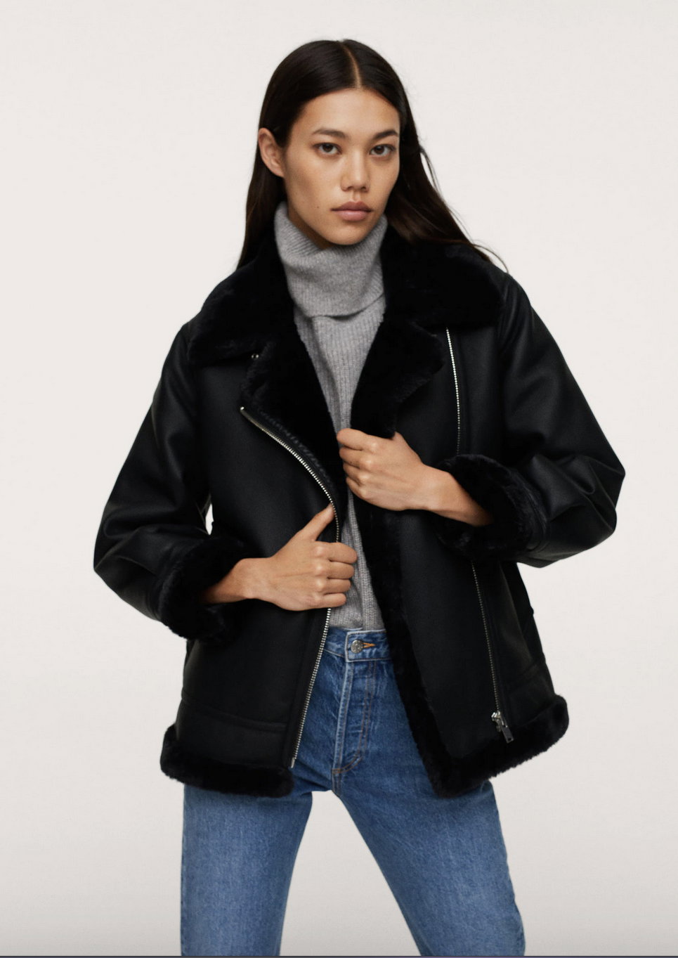 Mango Lederjacke