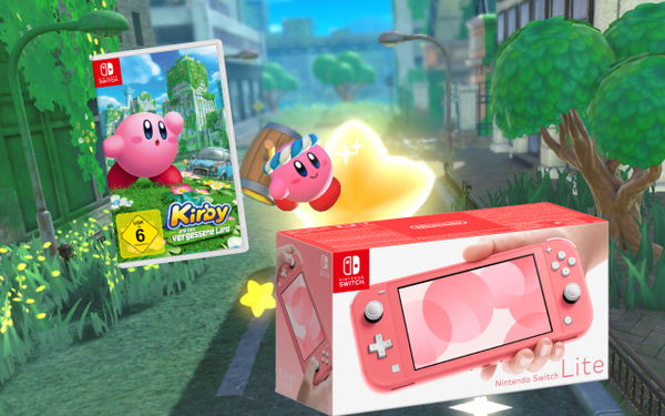 Gewinne eine Nintendo Switch Lite + das Spiel Kirby und das vergessene Land