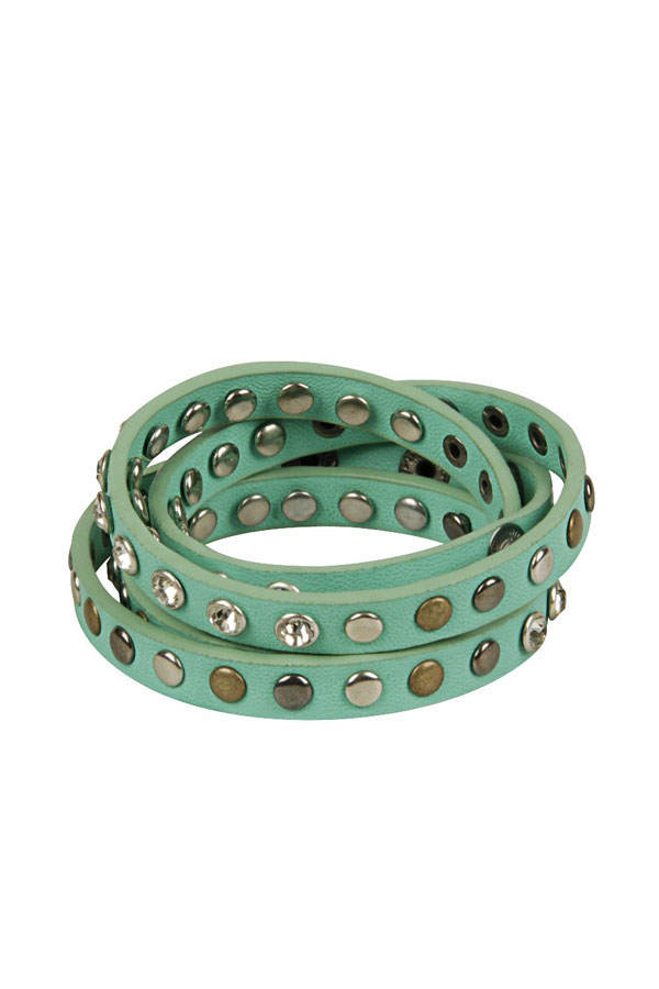 Grünes Lederarmband von Capelli New York