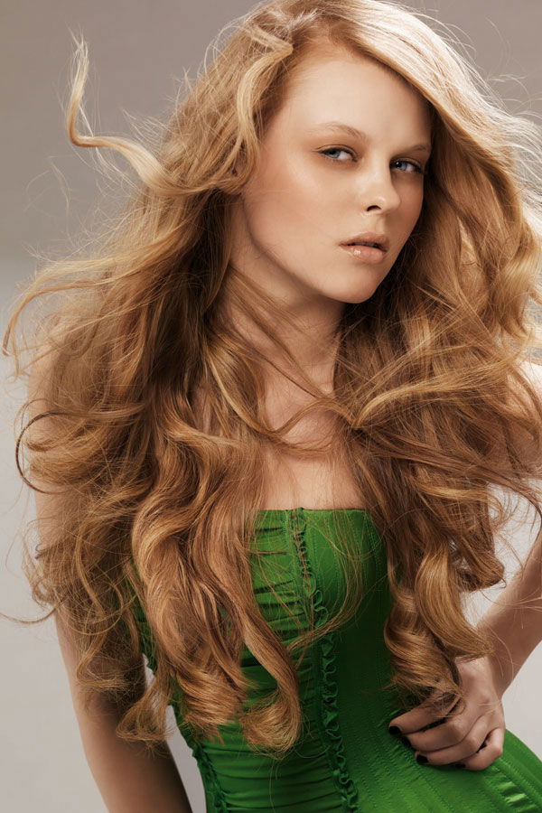 Lange Haare mit Locken