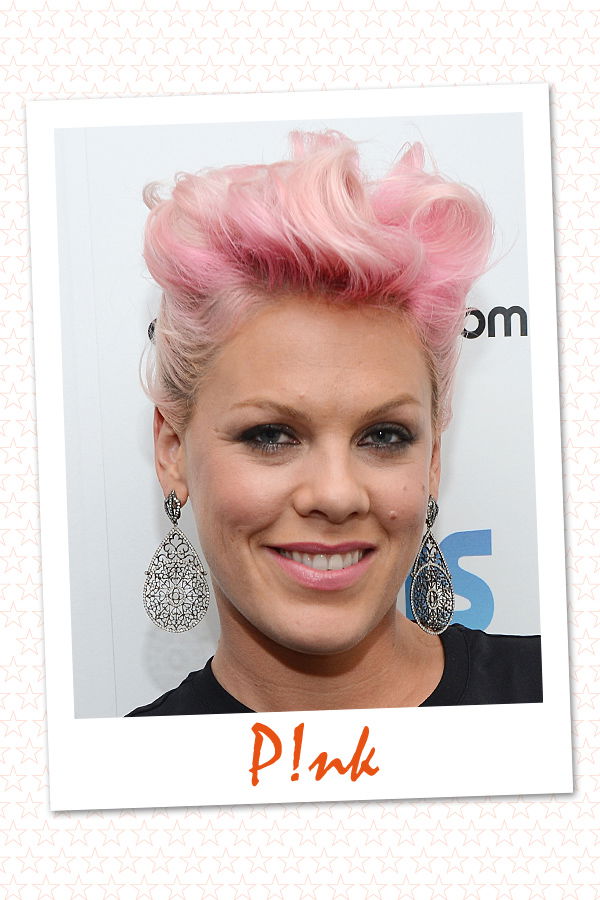 Star-Frisur: Pink