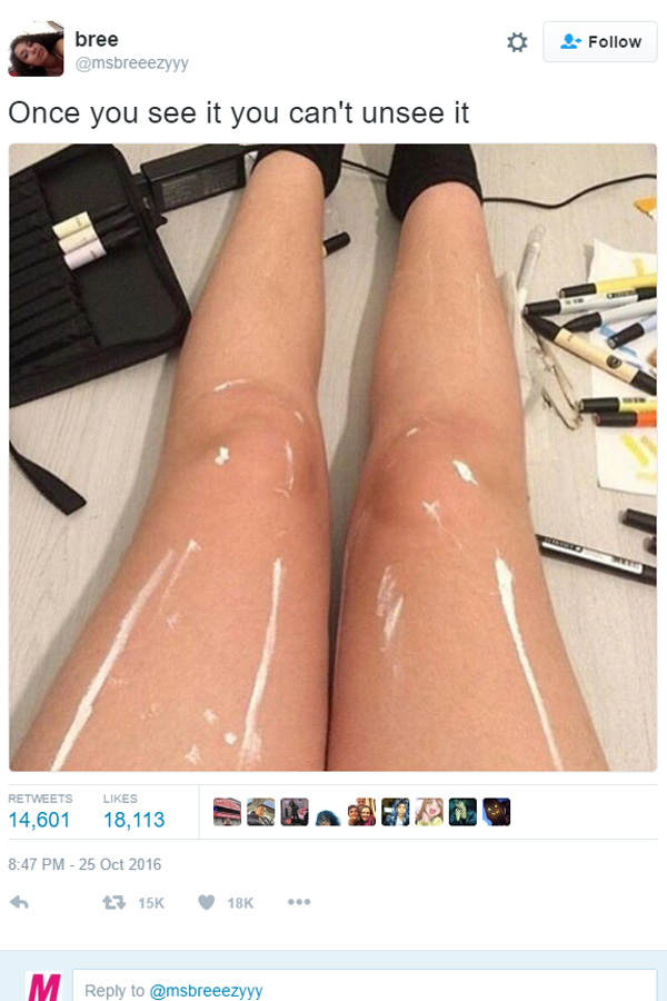 Diese Beine glänzen nicht
