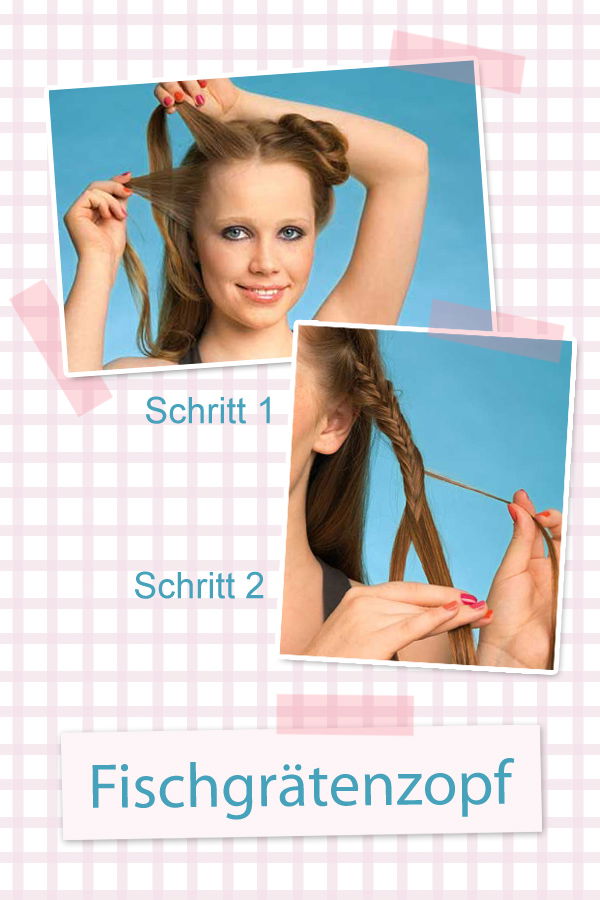 Fischgrätenzopf: Step 1 + 2