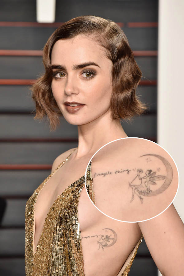 Lily Collins: Fee-Tattoo mit Mond