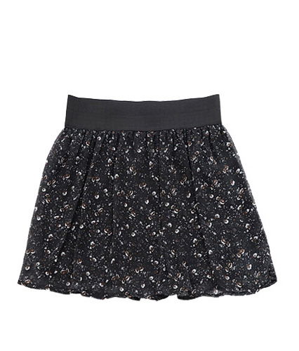 Schwarzer Mini-Rock mit Blumenmuster