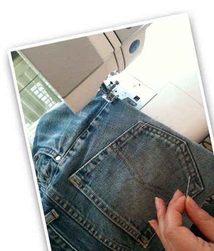 Jeanstasche: Hosenrand nähen
