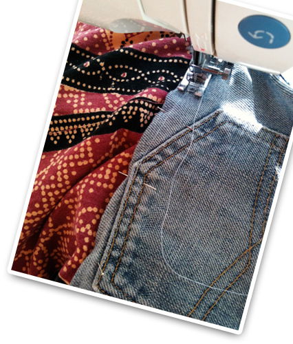 Jeanstasche: Teile zusammen nähen
