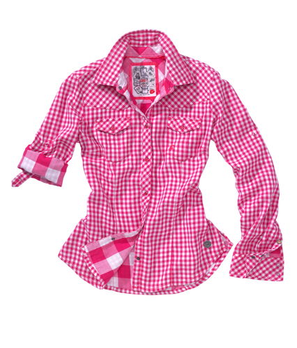 Pinke karierte Bluse