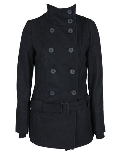 Schwarze Doppelreiher-Jacke