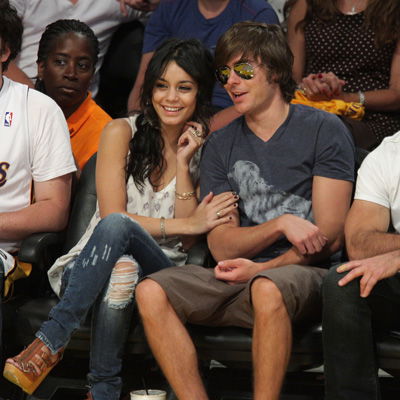 Vanessa Hudgen mit Zac Efron beim Basketballspiel