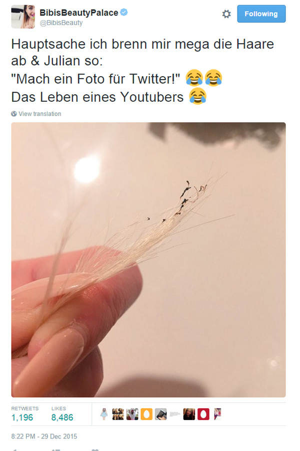 Bibi fackelt sich die Haare ab