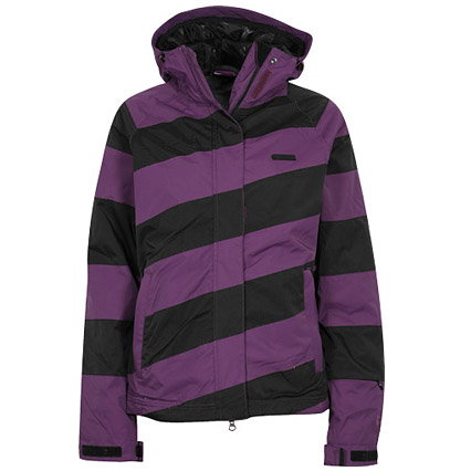 Lila und schwarz gestreifte Jacke