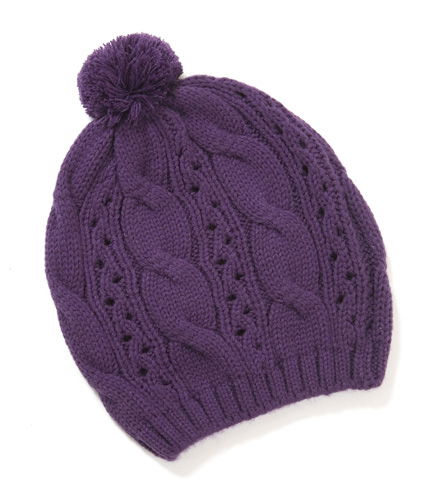Strickmütze in lila von Tom Tailor