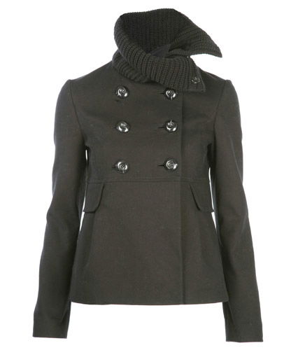 Schwarze Jacke mit XL-Kragen von Mango