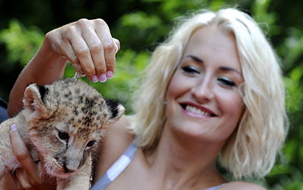 Die Taufe: Sarah und ein Löwenbaby
