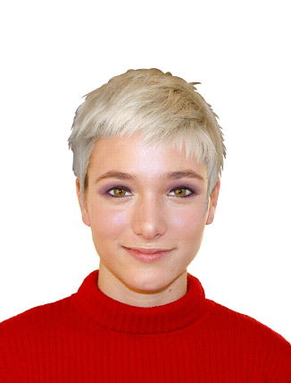 Raspelkurze Haare in Platinblond