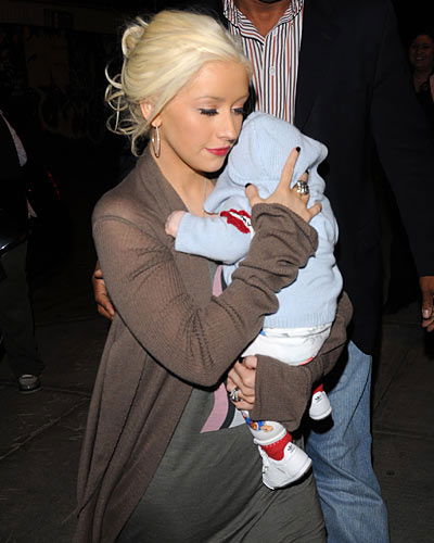 Christina Aguilera mit Sohn Max in New York