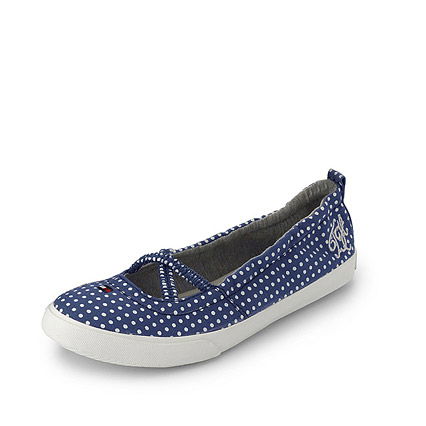 Blaue Ballerinas mit Pünktchen
