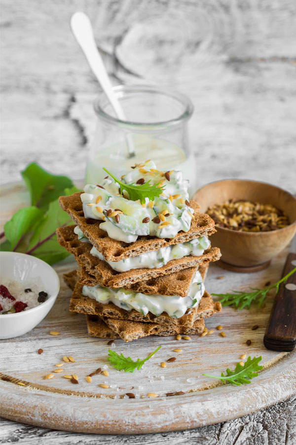 Pausenbot: Frischkäse und Körner