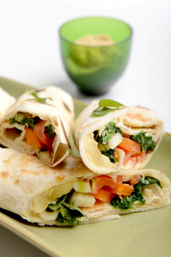 Fingerfood: Spinat-Wrap