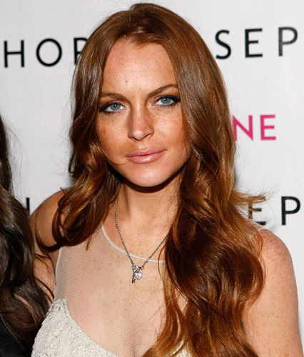 Lindsay Lohan mit rotbraunen Haaren