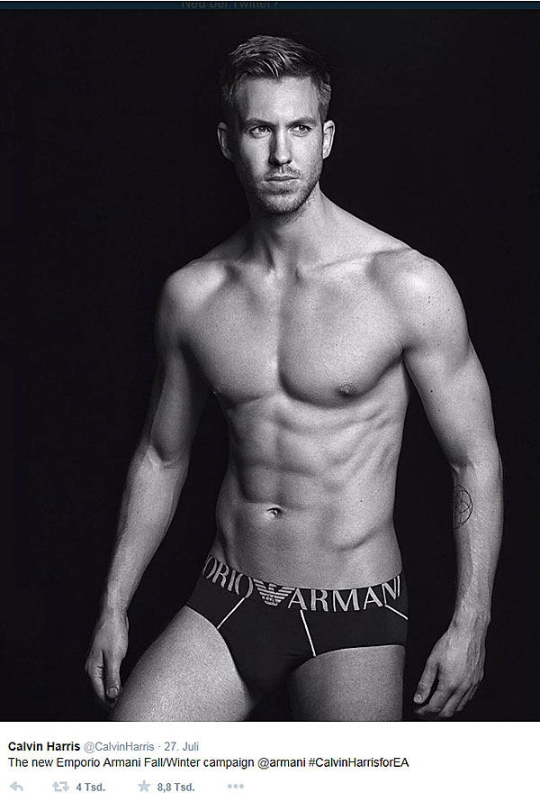 Calvin Harris trägt Unterwäsche von Armani