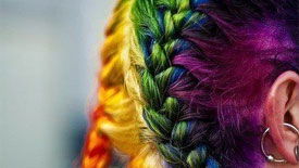 Color Block Flechtfrisur