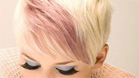 Color Block Hair in Blond & Rosa