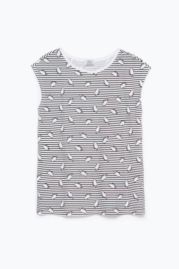 T-Shirt mit Streifen und Eis von Zara