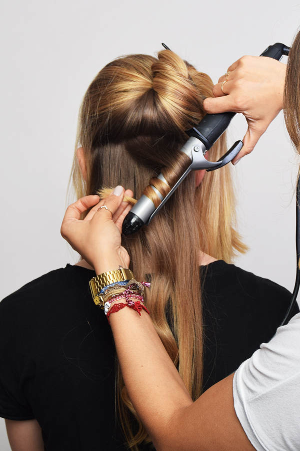 Locken machen für den Half Bun