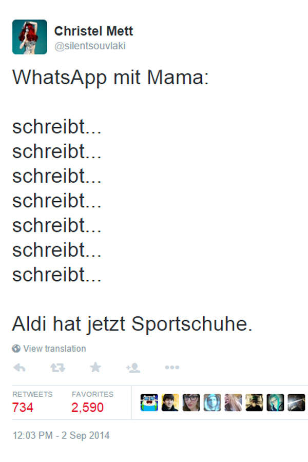 Mama braucht ewig in WhatsApp