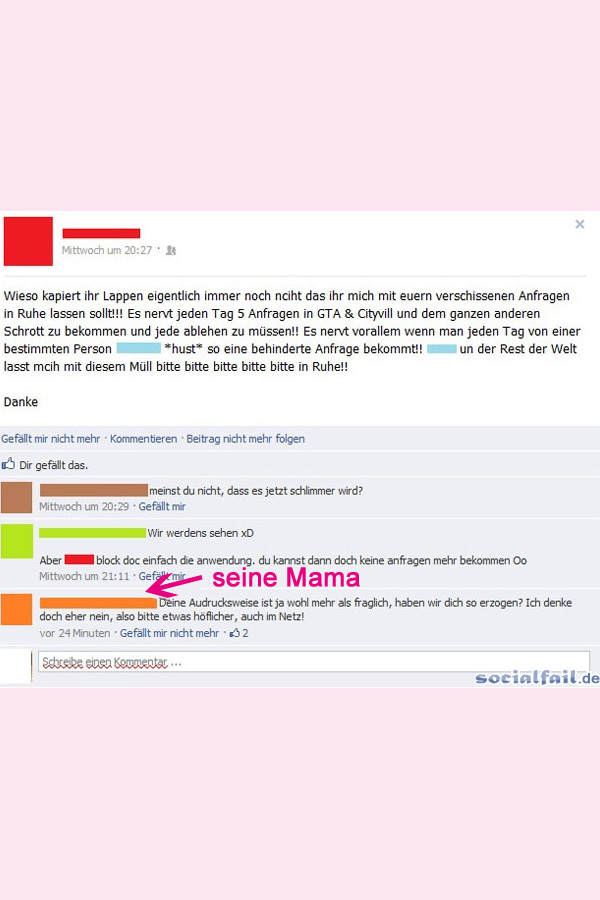 Mama ermahnt dich