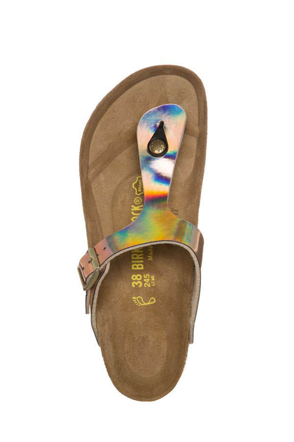 Birkenstock im Metallic-Look