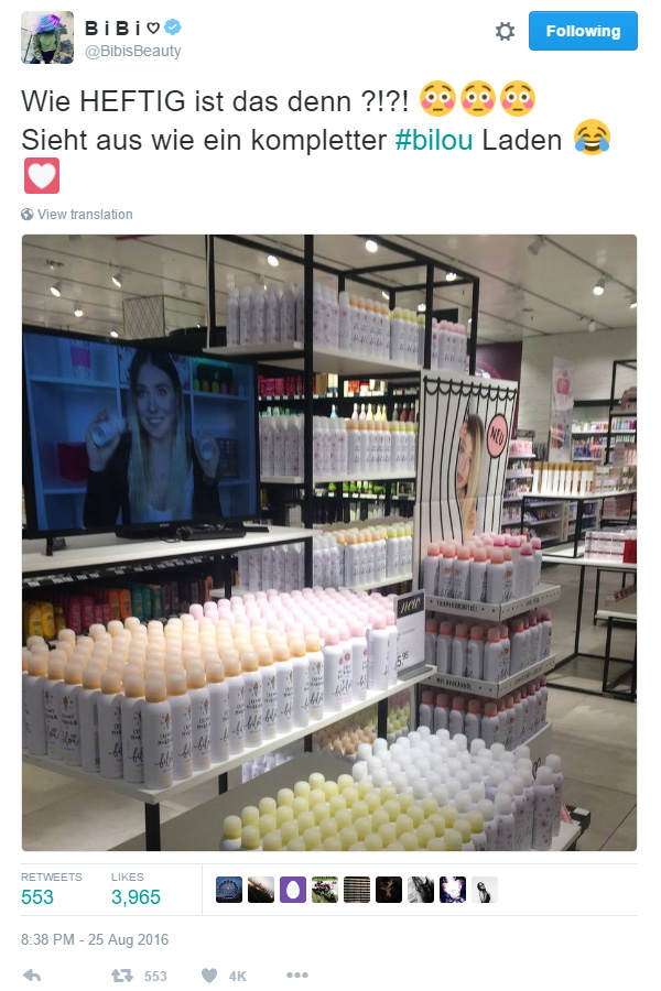 Bilou-Fernseher im Drogeriemarkt