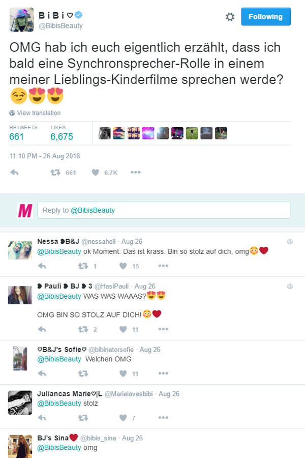 Bibi wird Synchronsprecherin
