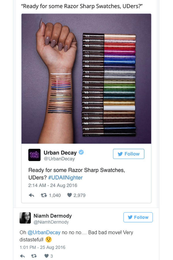 Verpatzte Werbung von Urban Decay