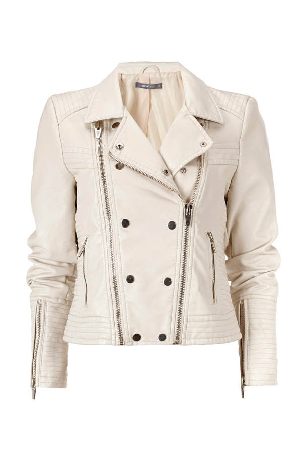 Beige Lederjacke von Gina Tricot