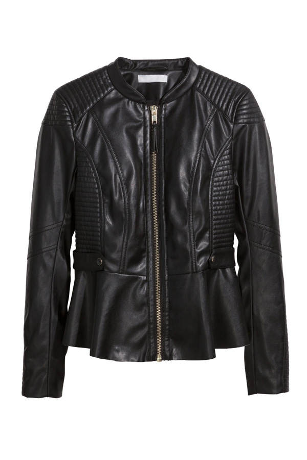 Lederjacke mit Schößchen von H&M