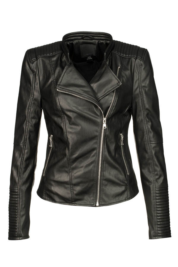 Schwarze Lederjacke von New Yorker