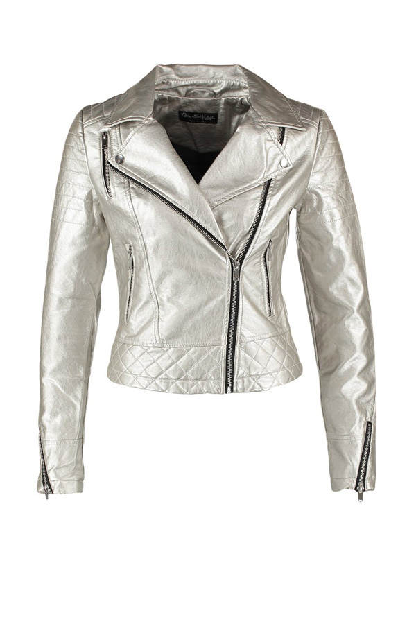 Lederjacke im Metallic-Look von Dorothy Perkins