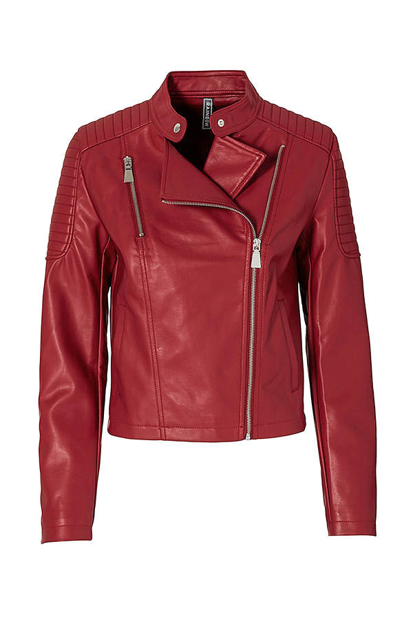 Rote Lederjacke von Rainbow