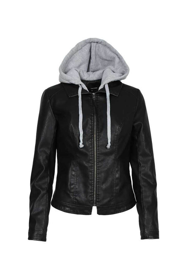 Coole Lederjacke mit Kapuze von Tally Weijl